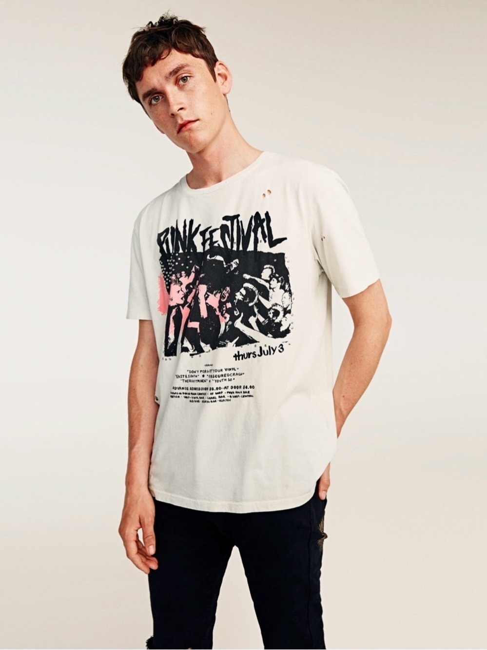 Zara Man Punk Graphic T-Shirt